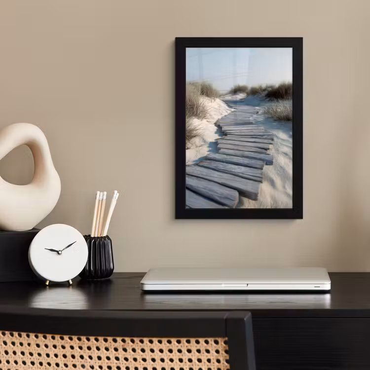 Poster met lijst - Pad - Planken - Duinen - Gras — 3
