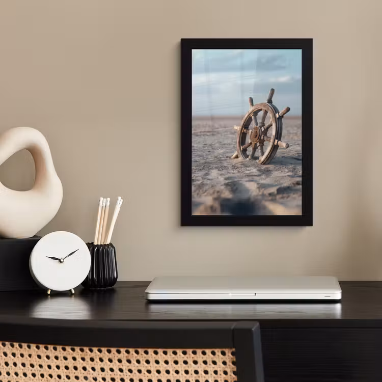 Poster met lijst - Scheepsstuur - Hout - Bruin - Zand — 3