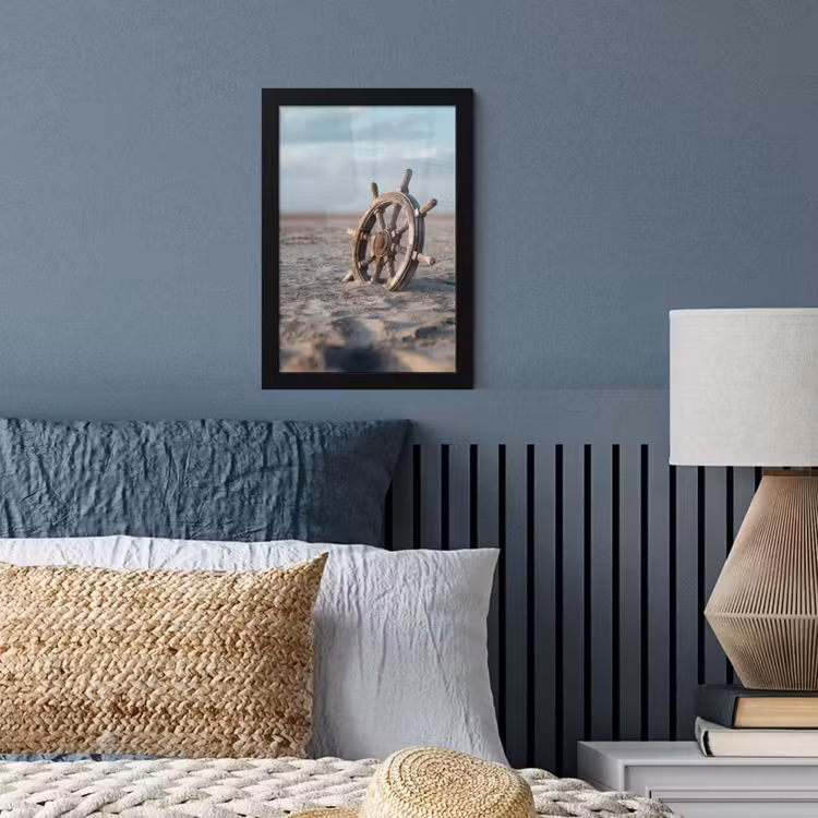 Poster met lijst - Scheepsstuur - Hout - Bruin - Zand — 4