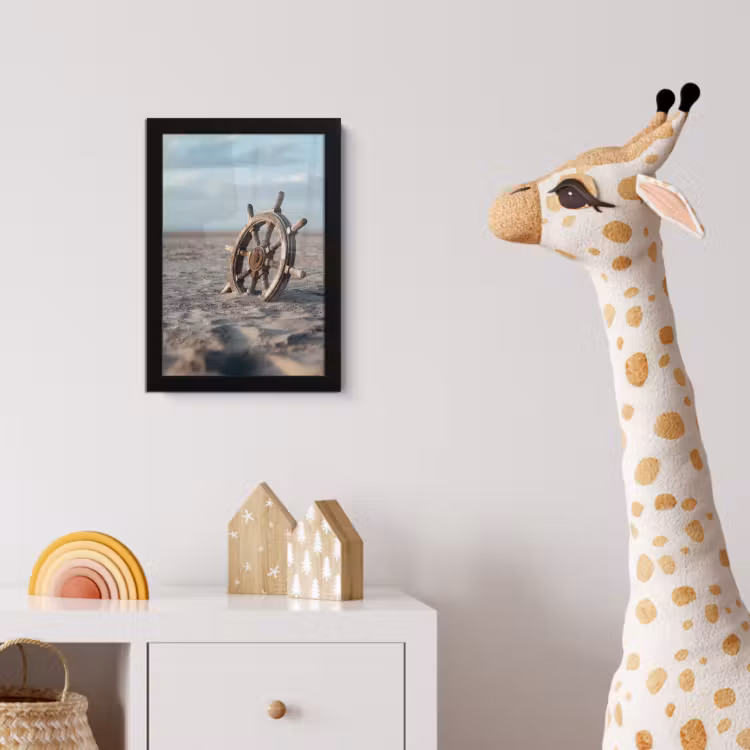 Poster met lijst - Scheepsstuur - Hout - Bruin - Zand — 5