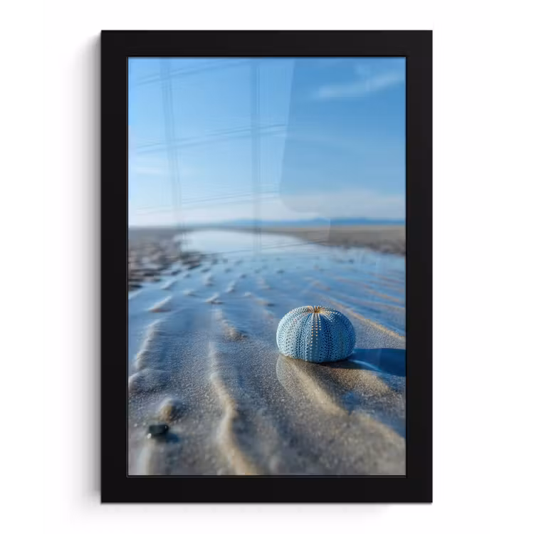 Poster met lijst - Strand - Schild - Water - Blauw — 1