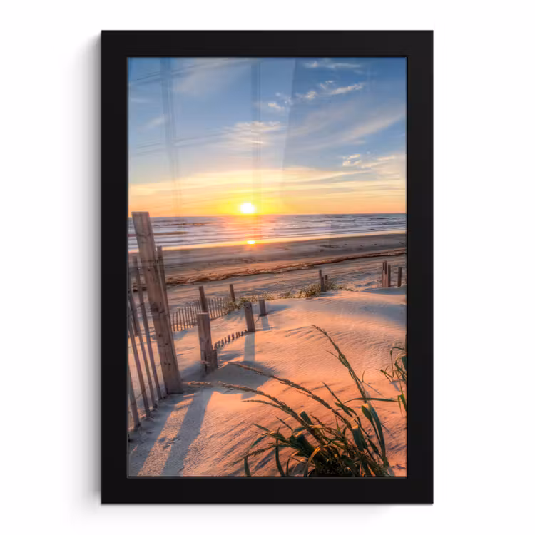 Poster met lijst - Strand - Zee - Duin - Zonsondergang - Landschap — 1