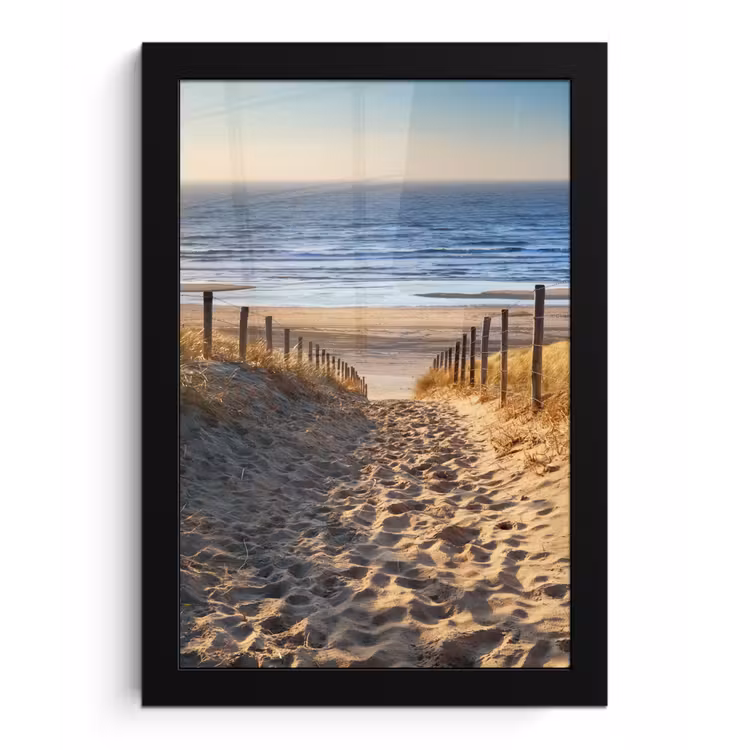 Poster met lijst - Strand - Zee - Nederland - Duinen - Zon — 1