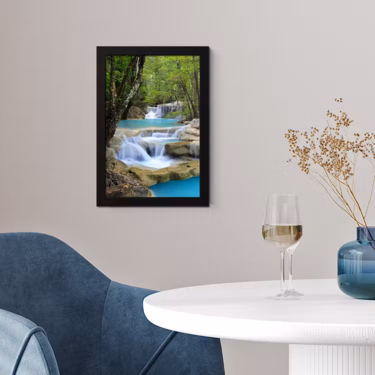 Poster met lijst - Waterval - Natuur - Rivier - Bos - Water — 2