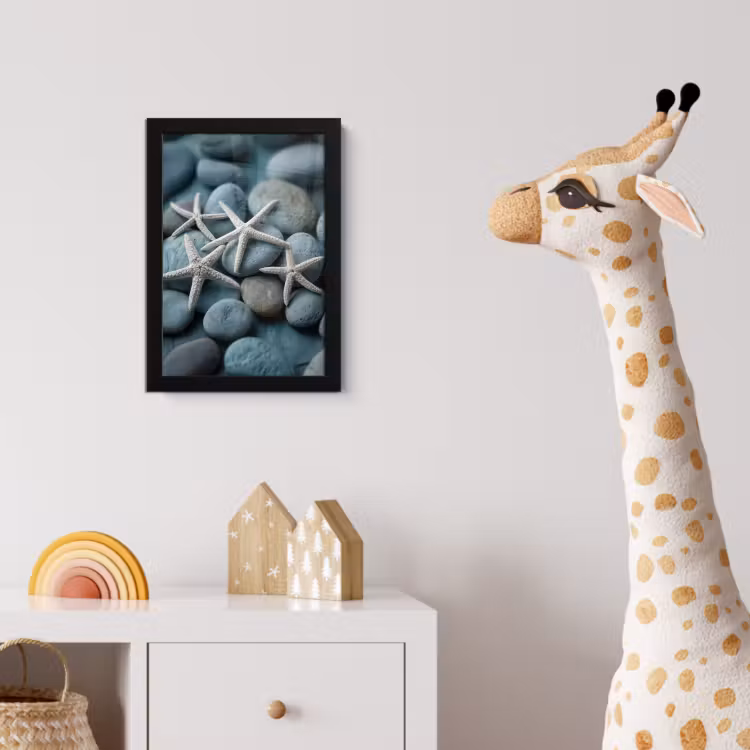 Poster met lijst - Zeesterren - Stenen - Wit — 5