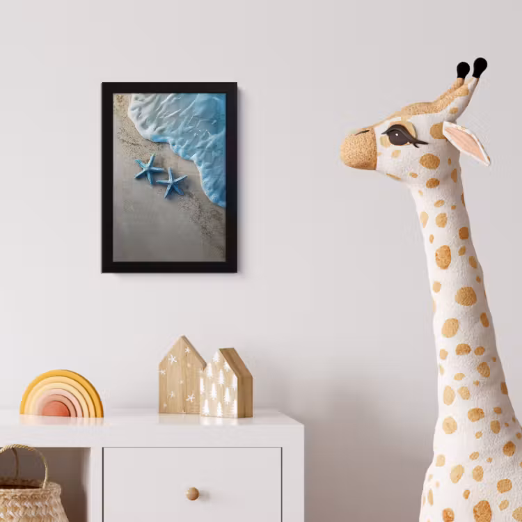 Poster met lijst - Zeesterren - Zand - Zee - Blauw — 5