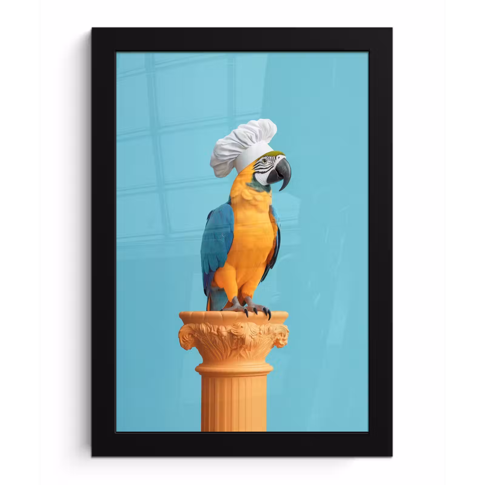 Poster met lijst - Papegaai - Koksmuts - Grappig - Vogel — 1