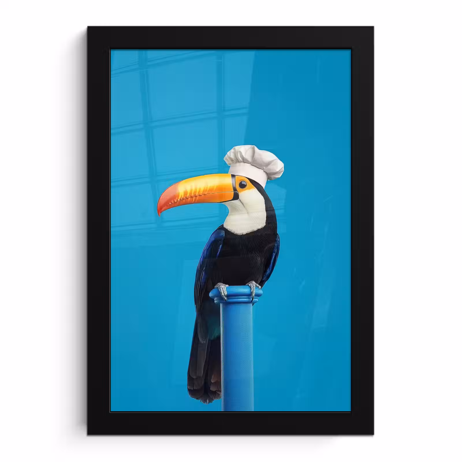 Poster met lijst - Tucan - Sokkel - Vogel - Koksmuts — 1