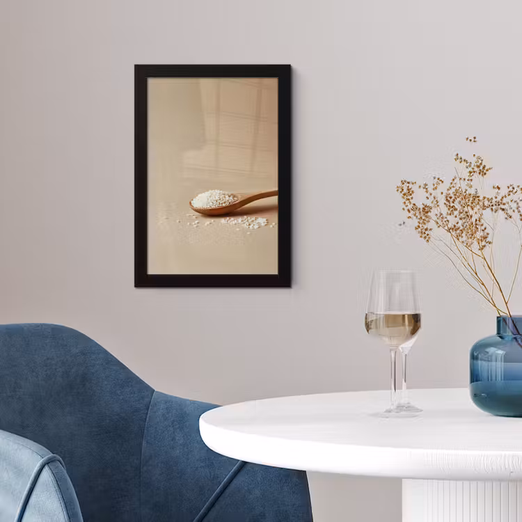 Poster met lijst - Lepel - Rijst - Hout - Beige — 2