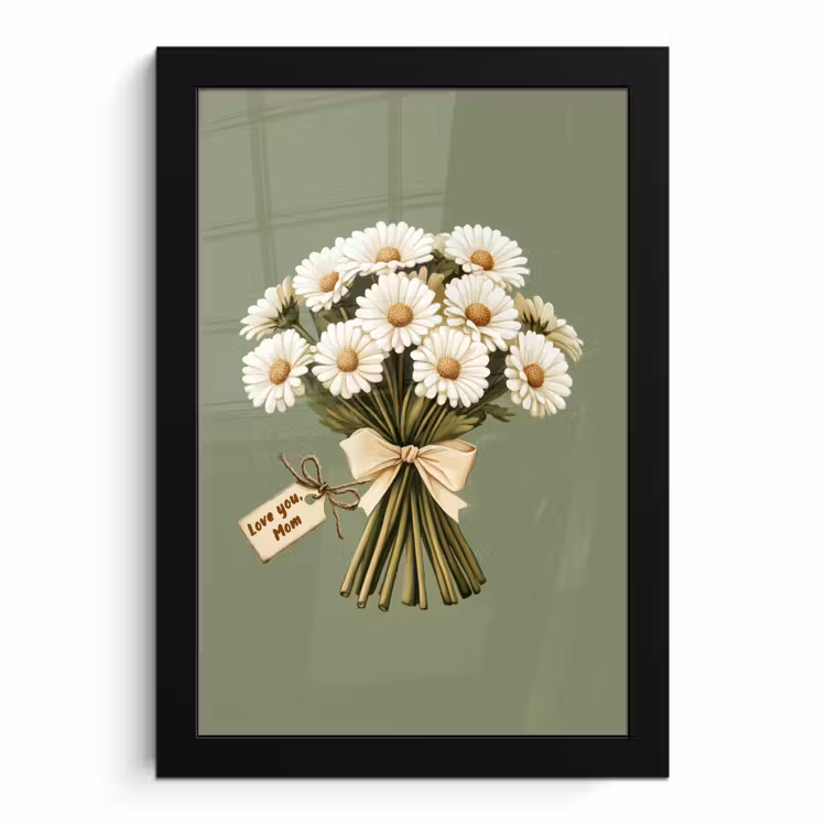 Poster met lijst - Lint - Boeket - Groen - Quote — 1