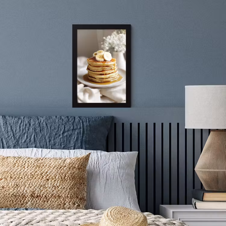 Poster met lijst - Pannenkoeken - Banaan - Siroop - Wit - Beige — 4
