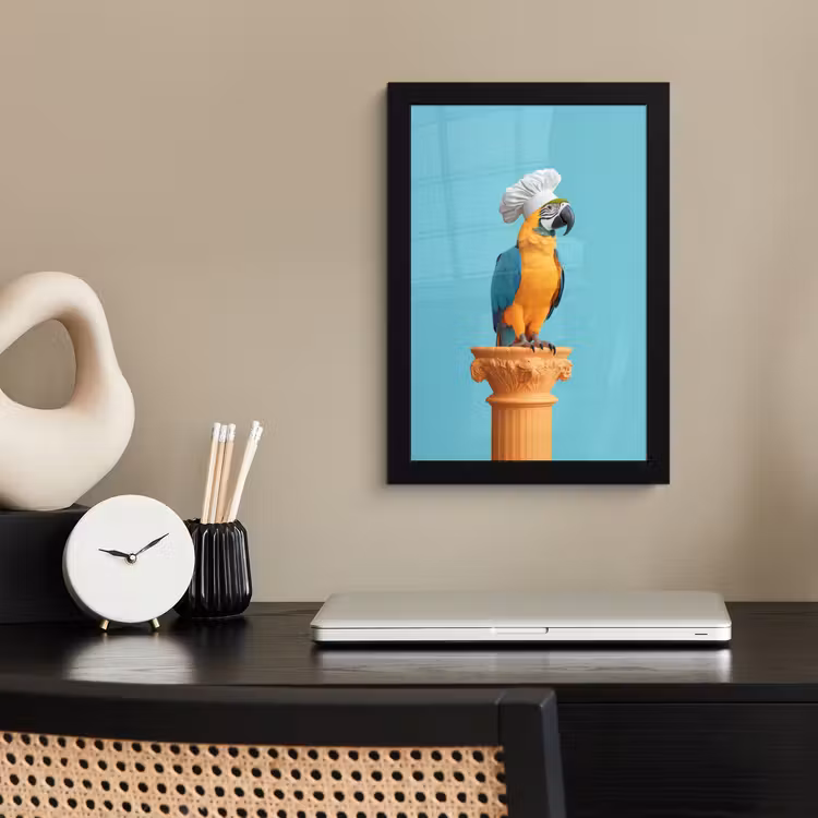 Poster met lijst - Papegaai - Koksmuts - Grappig - Vogel — 3