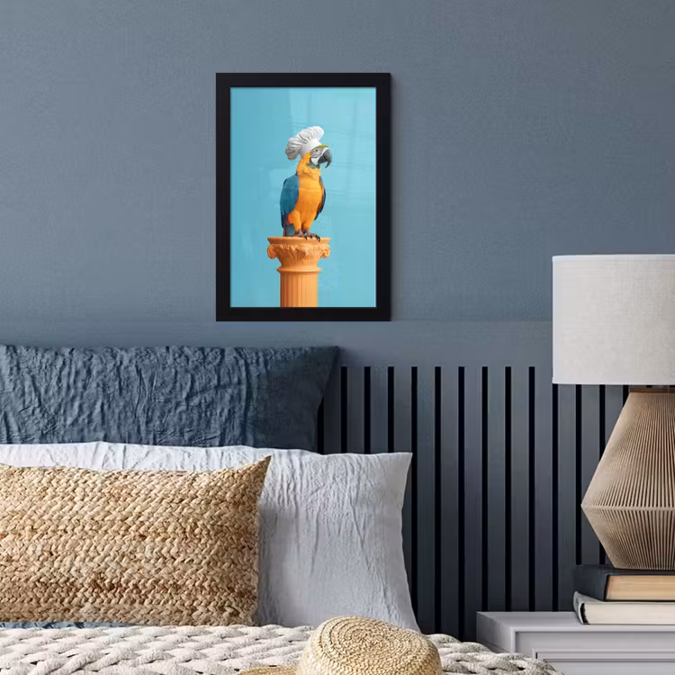 Poster met lijst - Papegaai - Koksmuts - Grappig - Vogel — 4