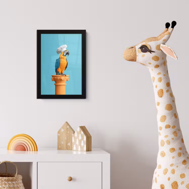 Poster met lijst - Papegaai - Koksmuts - Grappig - Vogel — 5