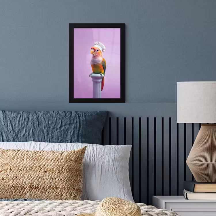 Poster met lijst - Papegaai - Koksmuts - Pilaar - Vogel — 4
