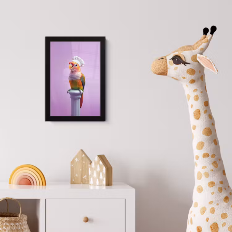 Poster met lijst - Papegaai - Koksmuts - Pilaar - Vogel — 5