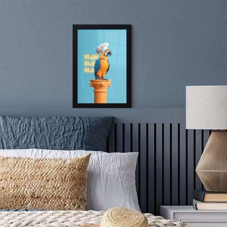 Poster met lijst - Papegaai - Koksmuts - Quote - Neon — 4