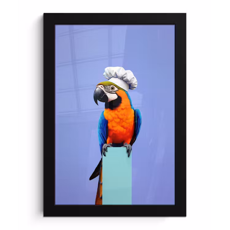 Poster met lijst - Papegaai - Koksmuts - Vogel - Leuk — 1