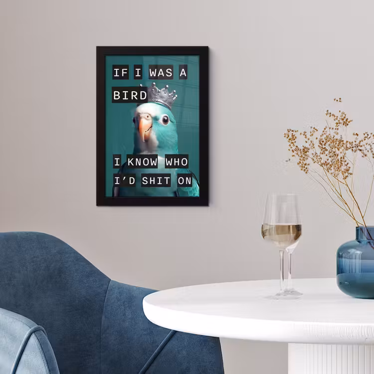 Poster met lijst - Parkiet - Turquoise - Quotes - Decoratie — 2