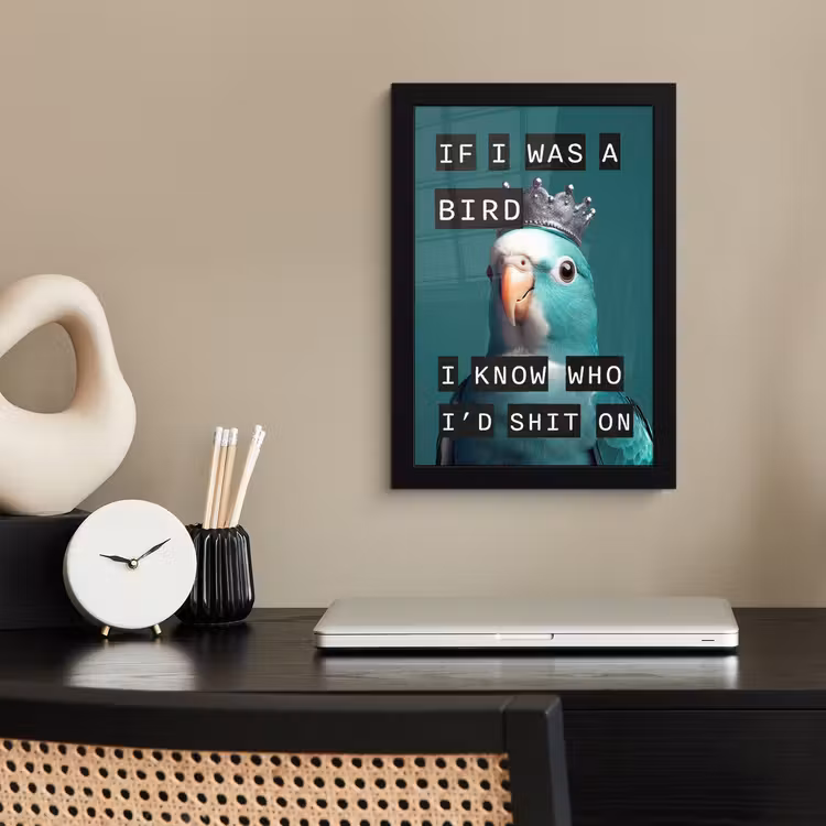 Poster met lijst - Parkiet - Turquoise - Quotes - Decoratie — 3
