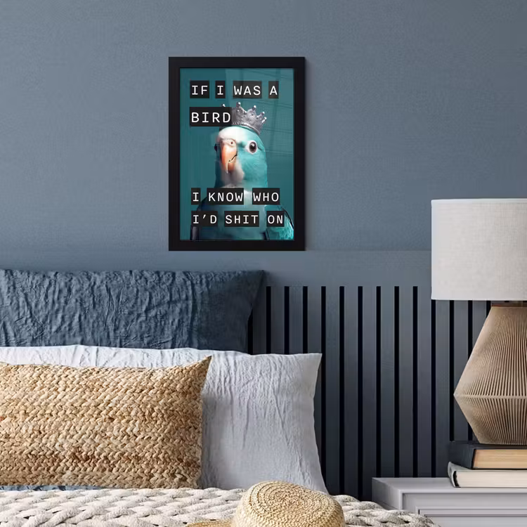 Poster met lijst - Parkiet - Turquoise - Quotes - Decoratie — 4