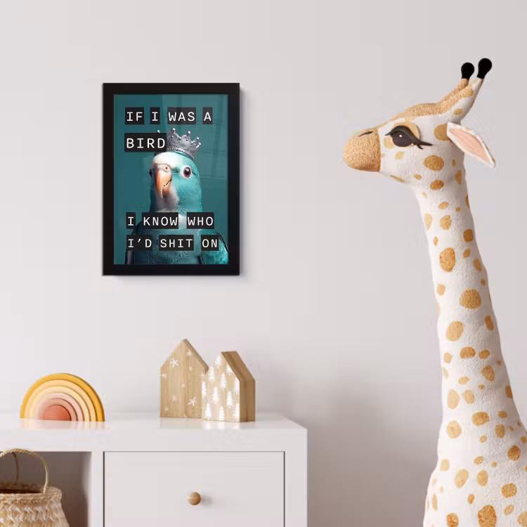 Poster met lijst - Parkiet - Turquoise - Quotes - Decoratie — 5