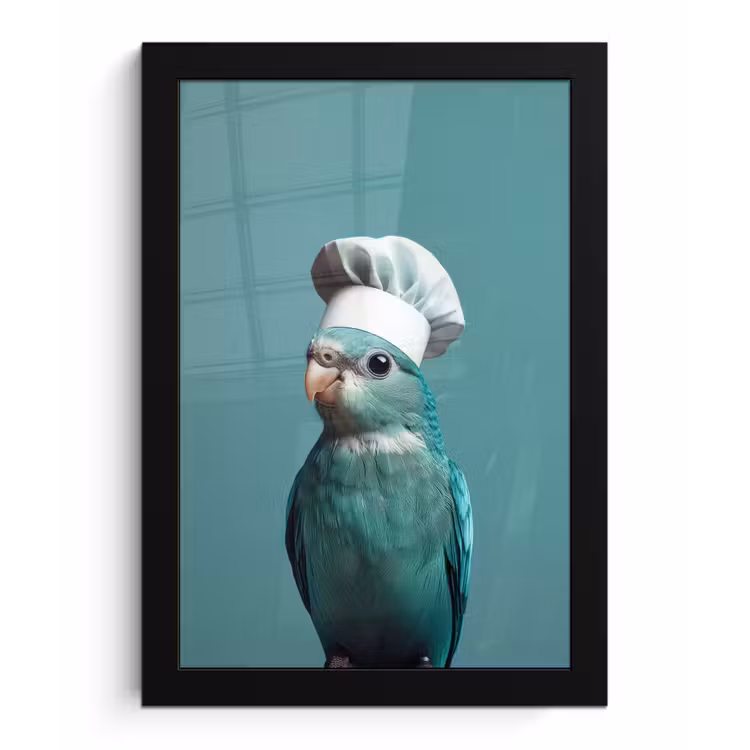 Poster met lijst - Parkiet - Vogel - Koksmuts - Cute — 1