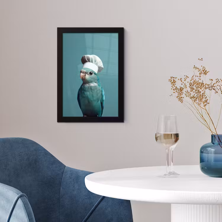 Poster met lijst - Parkiet - Vogel - Koksmuts - Cute — 2