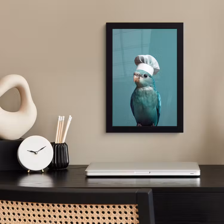 Poster met lijst - Parkiet - Vogel - Koksmuts - Cute — 3