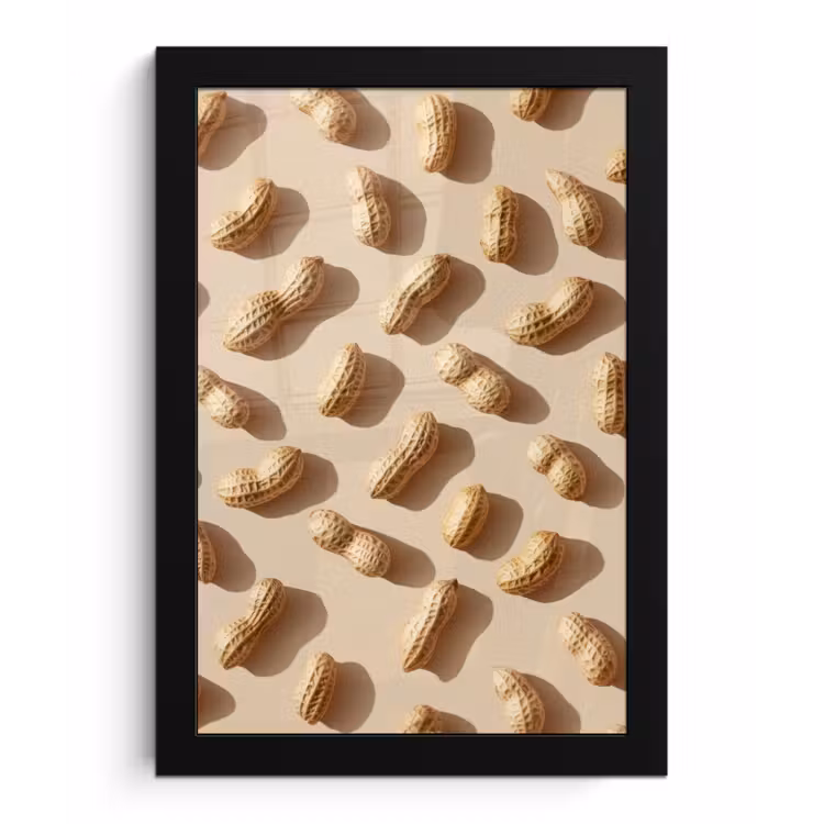 Poster met lijst - Pinda's - Patroon - Beige — 1