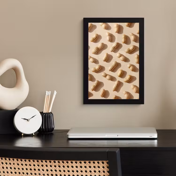 Poster met lijst - Pinda's - Patroon - Beige — 3