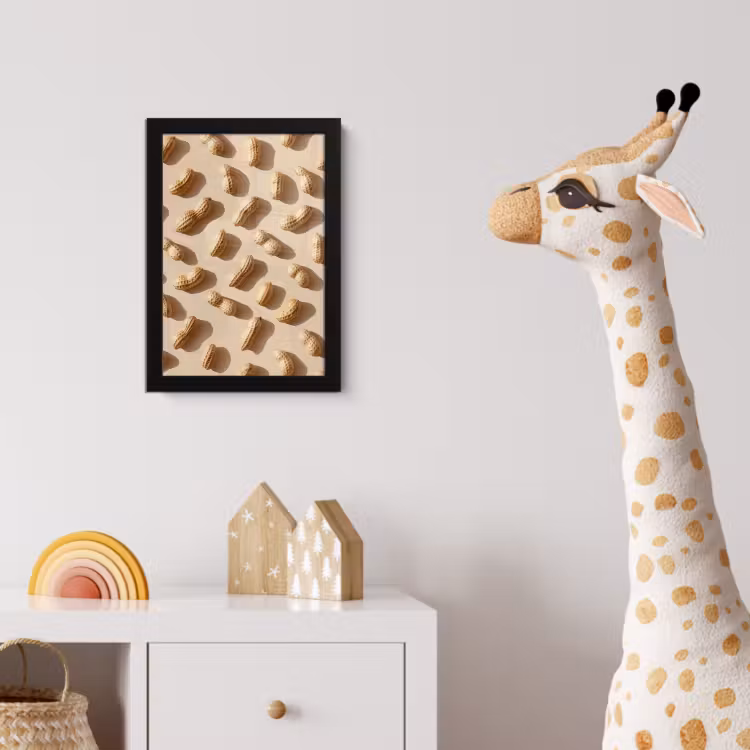 Poster met lijst - Pinda's - Patroon - Beige — 5