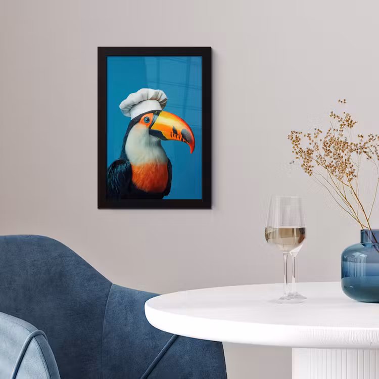 Poster met lijst - Toekan - Papegaai - Vogel - Koksmuts — 2