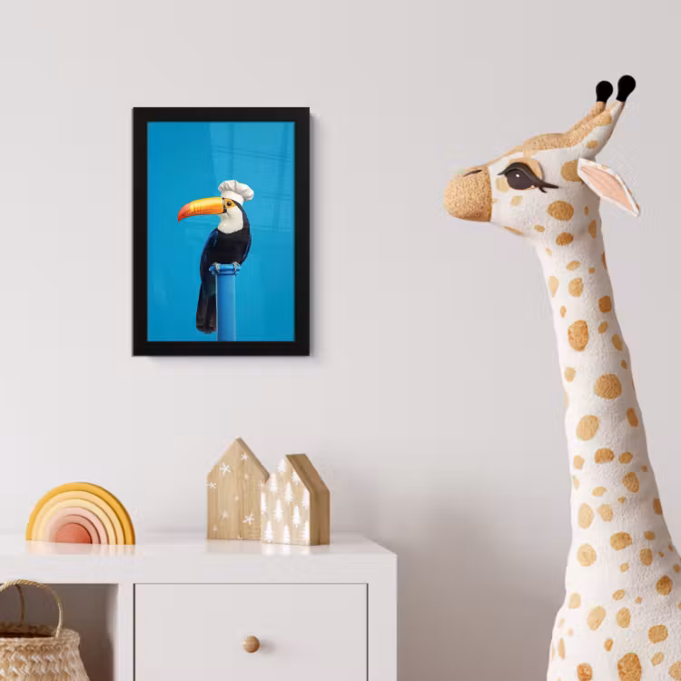 Poster met lijst - Tucan - Sokkel - Vogel - Koksmuts — 5