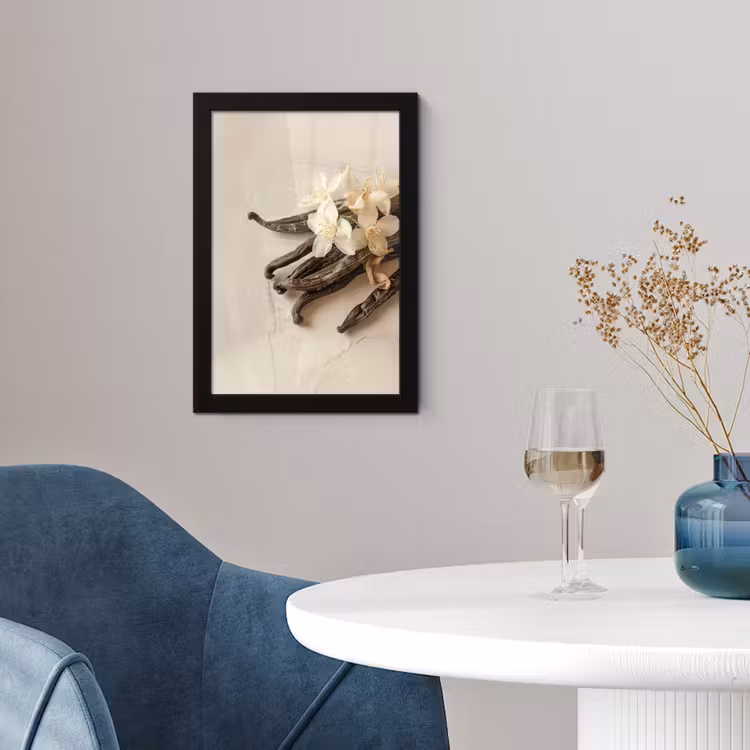 Poster met lijst - Vanille - Bloemen - Beige — 2