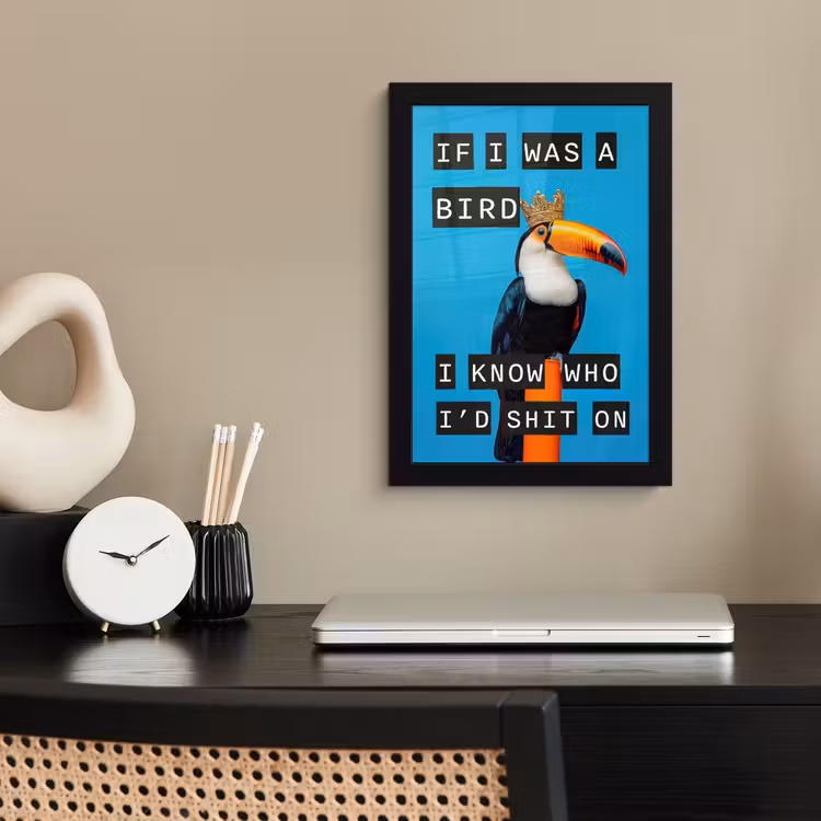 Poster met lijst - Vogel - Toekan - Blauw - Quotes — 3