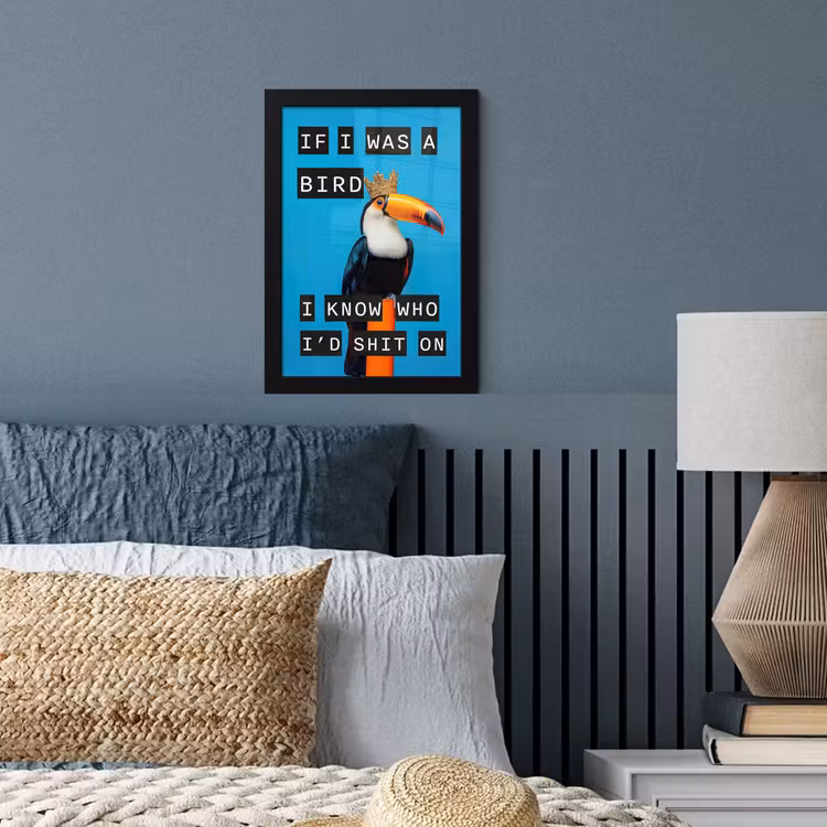 Poster met lijst - Vogel - Toekan - Blauw - Quotes — 4