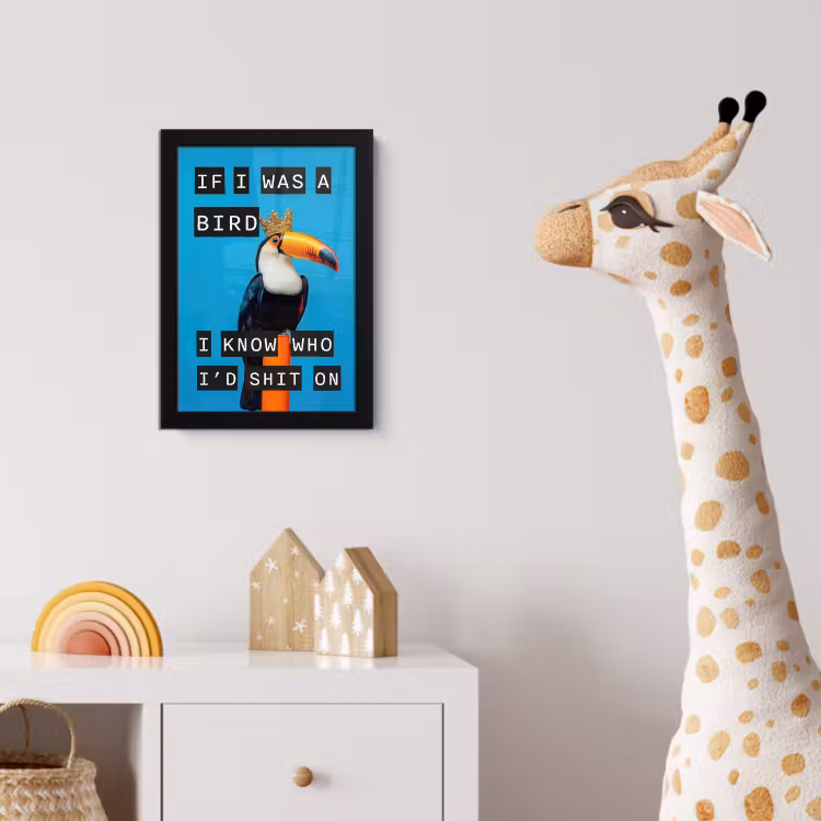Poster met lijst - Vogel - Toekan - Blauw - Quotes — 5