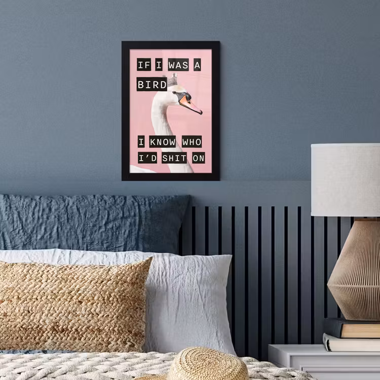 Poster met lijst - Zwaan - Vogel - Decoratie - Roze — 4
