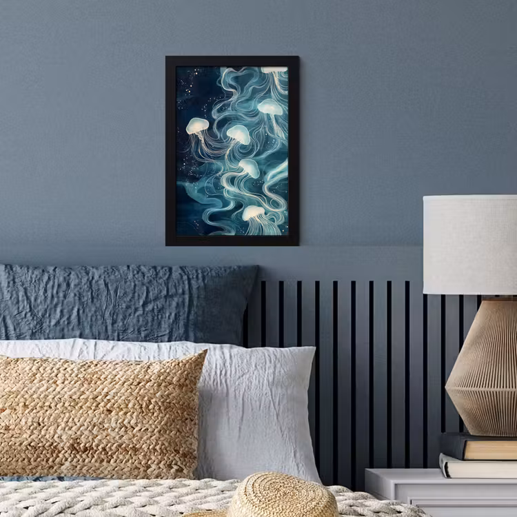 Poster met lijst - Kwallen - Zee - Wit - Golven — 4