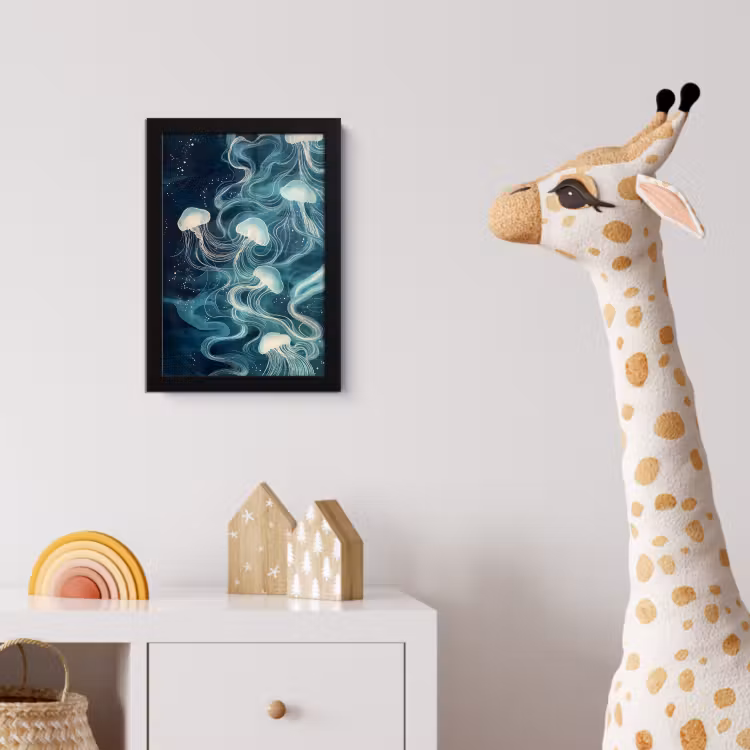 Poster met lijst - Kwallen - Zee - Wit - Golven — 5