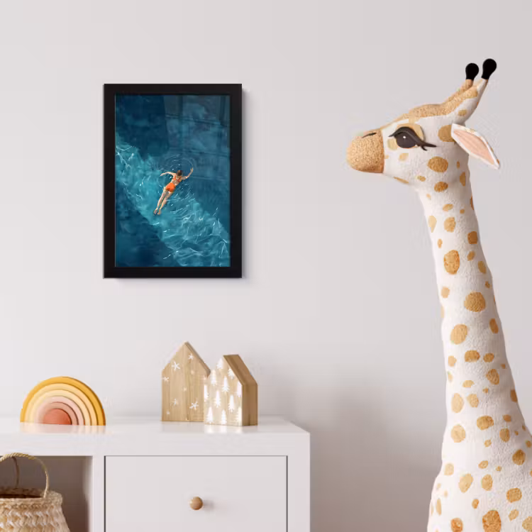 Poster met lijst - Vrouw - Water - Bikini - Oranje — 5