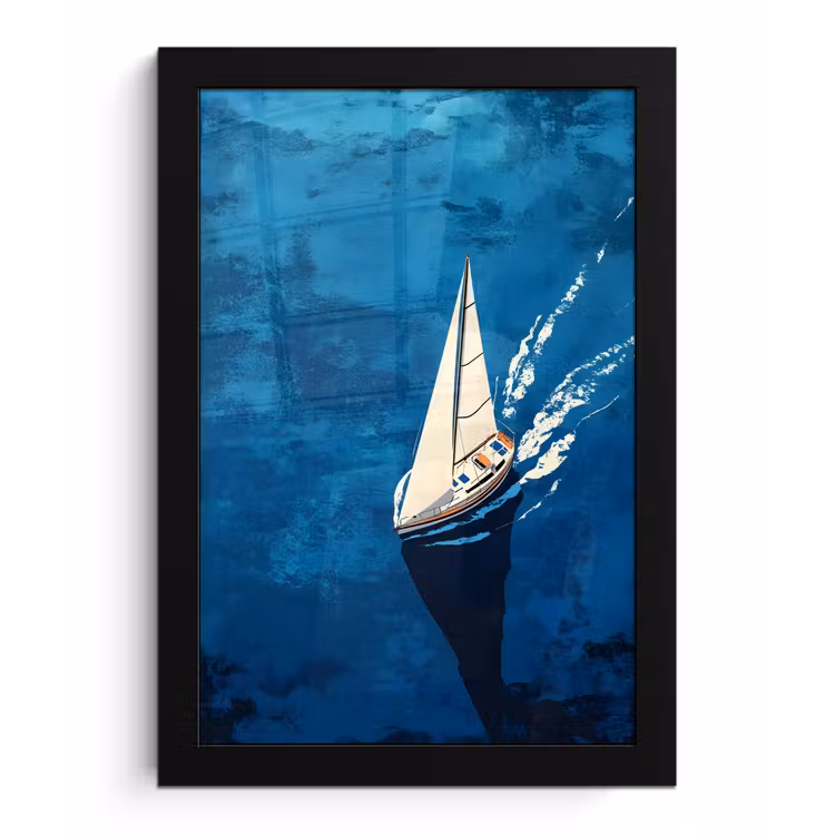 Poster met lijst - Zeilboot - Water - Abstract - Schaduw — 1