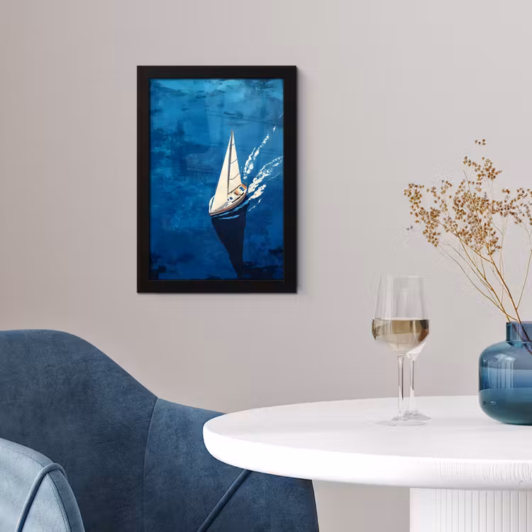 Poster met lijst - Zeilboot - Water - Abstract - Schaduw — 2