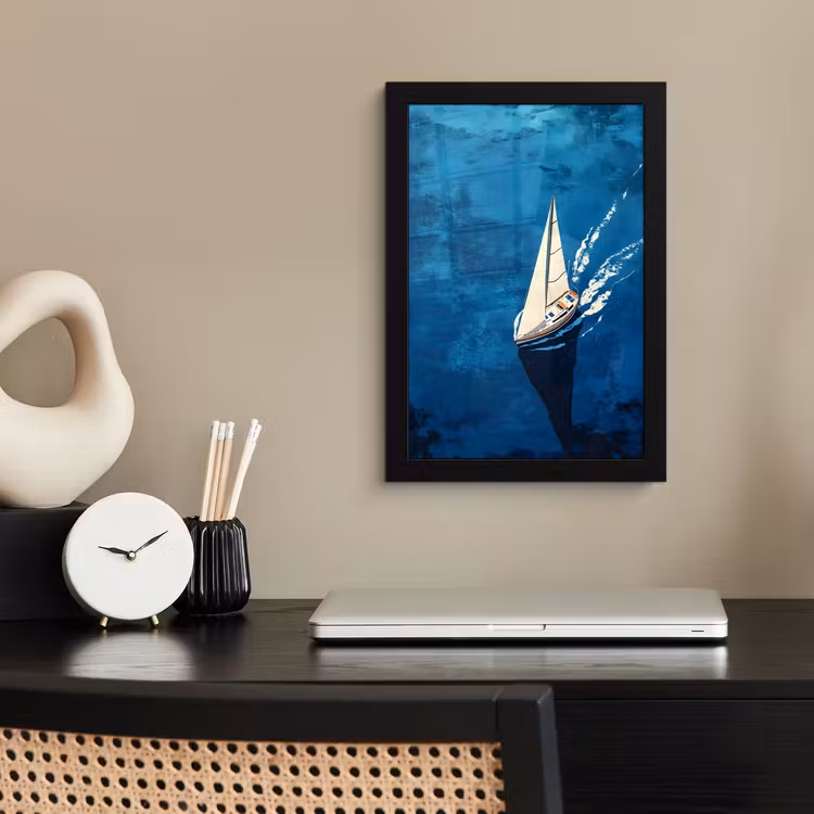 Poster met lijst - Zeilboot - Water - Abstract - Schaduw — 3