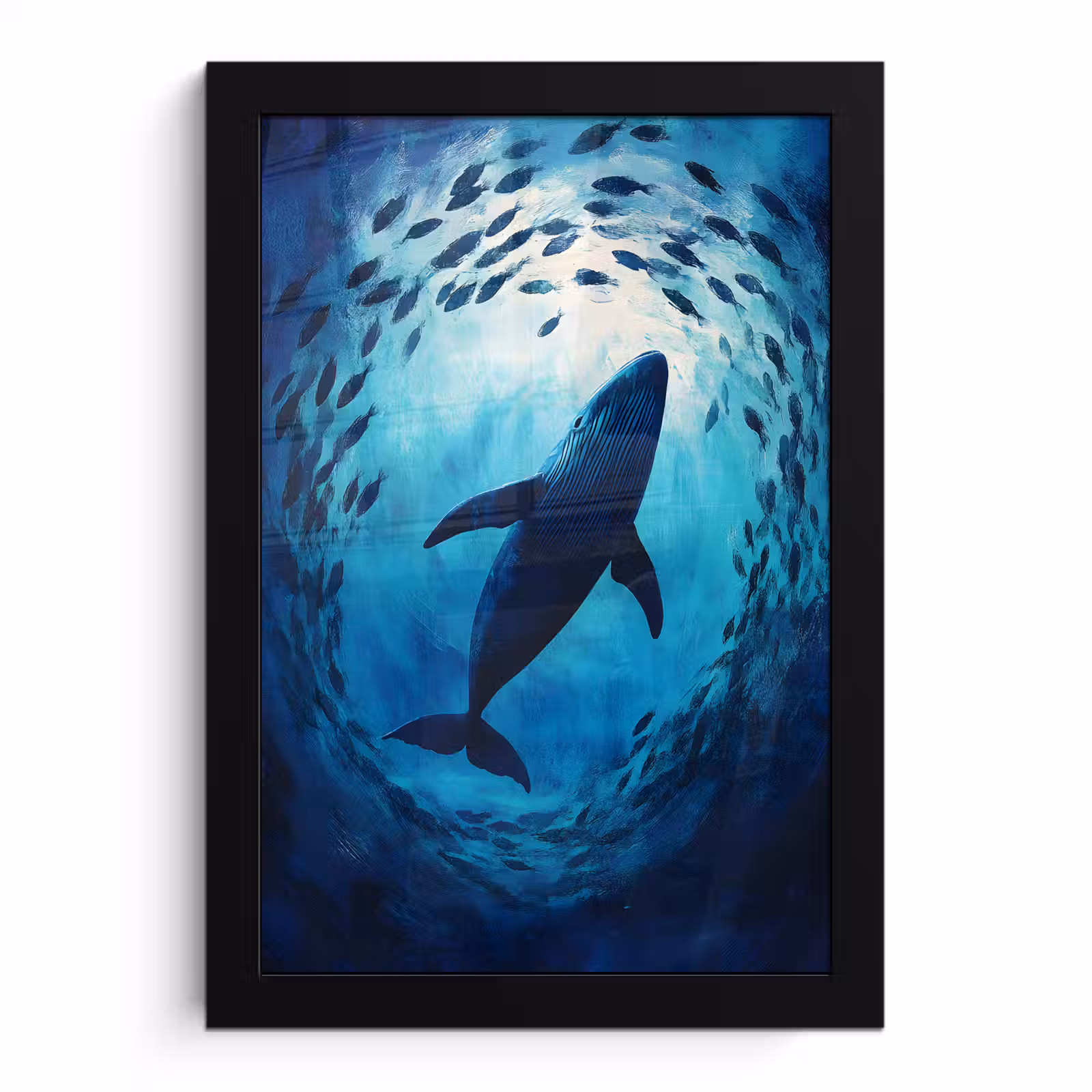 Poster met lijst - Walvis - Vissen - Donkerblauw — 1