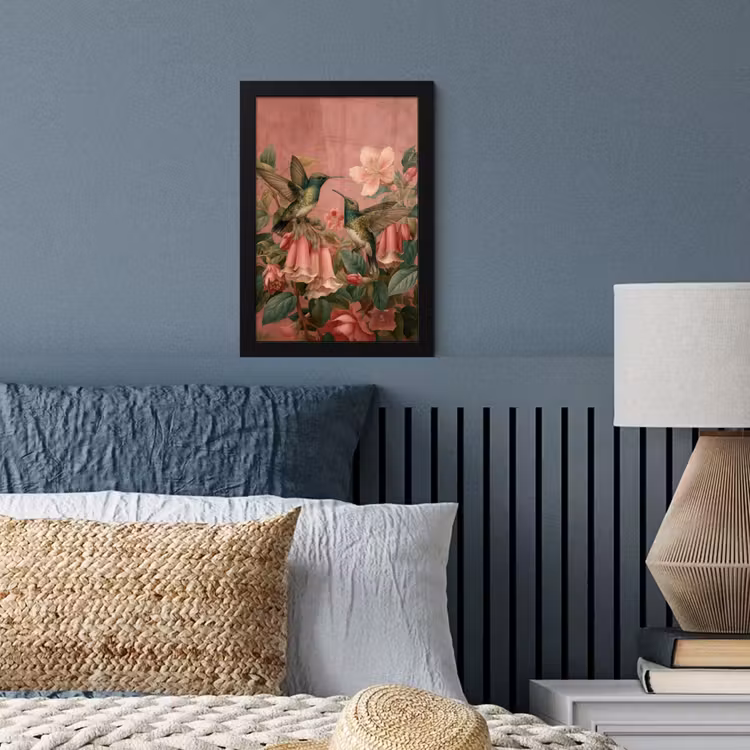 Poster met lijst - Kolibries - Bloemen - Groen - Roze — 4