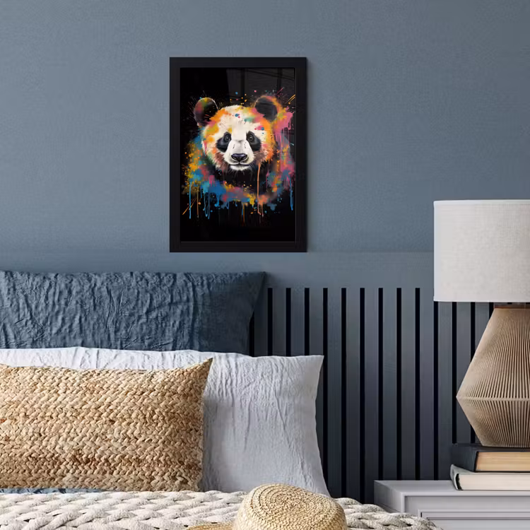 Poster met lijst - Panda - Graffiti - Dieren - Zwart - Kleuren — 4