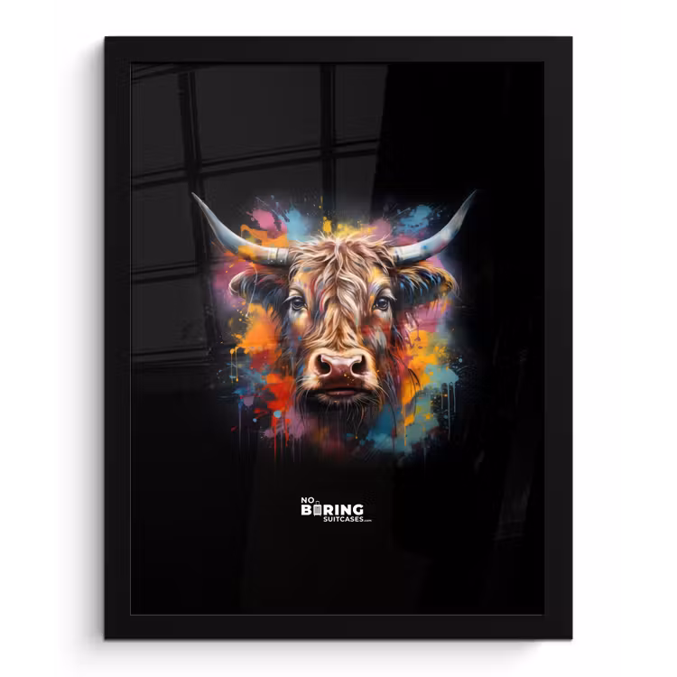 Poster met lijst - Schotse hooglander als graffiti art — 1