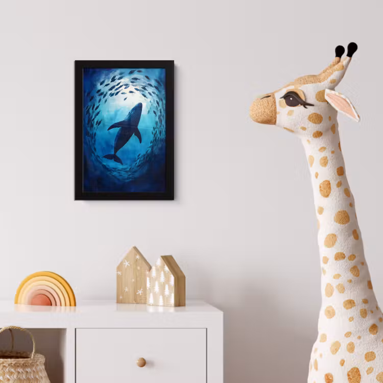 Poster met lijst - Walvis - Vissen - Donkerblauw — 5
